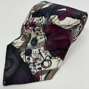Vintage Robert Daskal Abstract ties 100% Silk Hand Painted Novelty Mens Art Tie